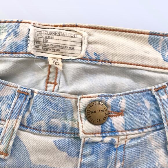 Current Elliott Blue Rose Skinny Jeans Floral Print The Stiletto Low Rise 26 - Picture 9 of 9